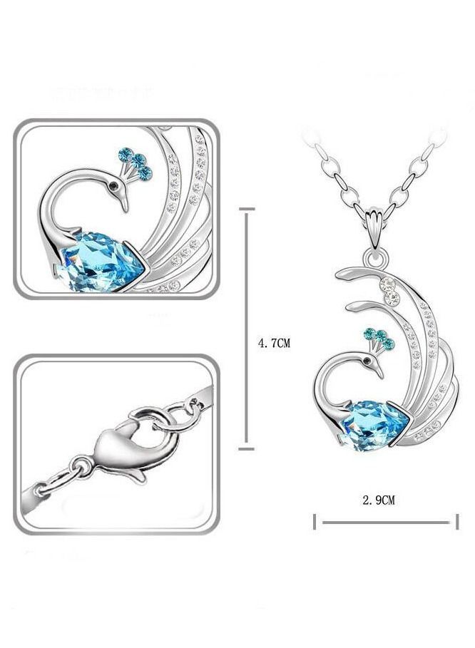 AAA+ Austrian crystal Phoenix Pendant Necklace fashion Jewelry peacock top quality women party cute romantic set - Image 2