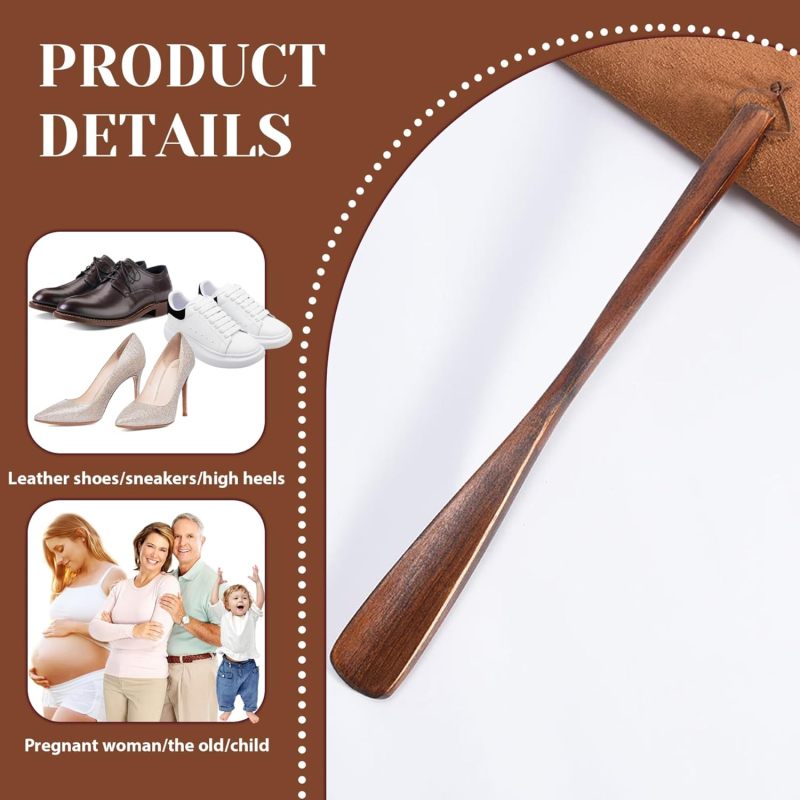 Long-Handle Shoehorn Brown: 1-Piece Ergonomic Grip Shoehorn - Portable Travel Shoehorn for Seniors, Kids, Home and Travel Use - Image 5