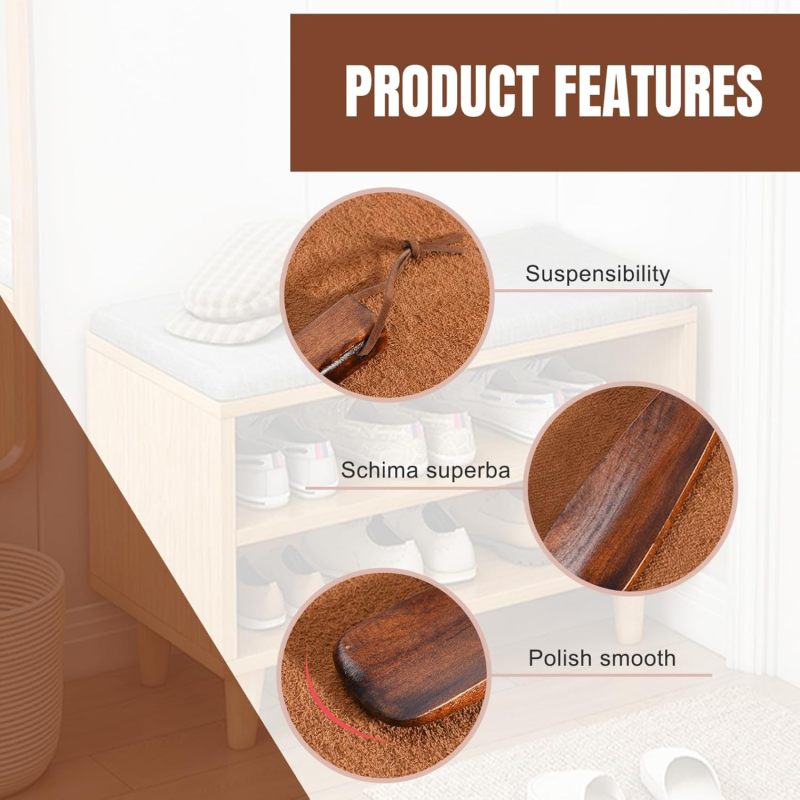 Long-Handle Shoehorn Brown: 1-Piece Ergonomic Grip Shoehorn - Portable Travel Shoehorn for Seniors, Kids, Home and Travel Use - Image 4