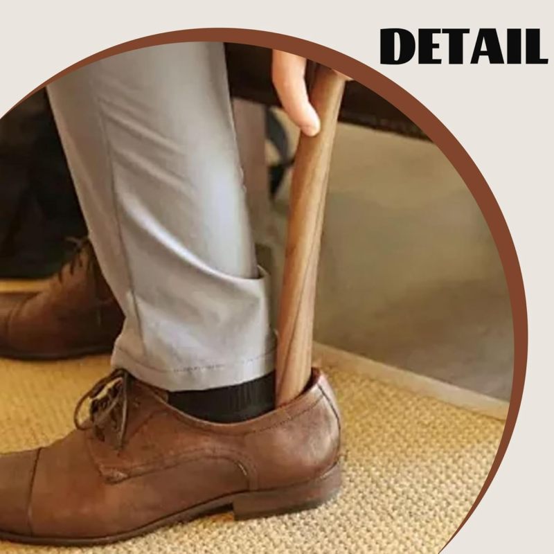Long-Handle Shoehorn Brown: 1-Piece Ergonomic Grip Shoehorn - Portable Travel Shoehorn for Seniors, Kids, Home and Travel Use - Image 2