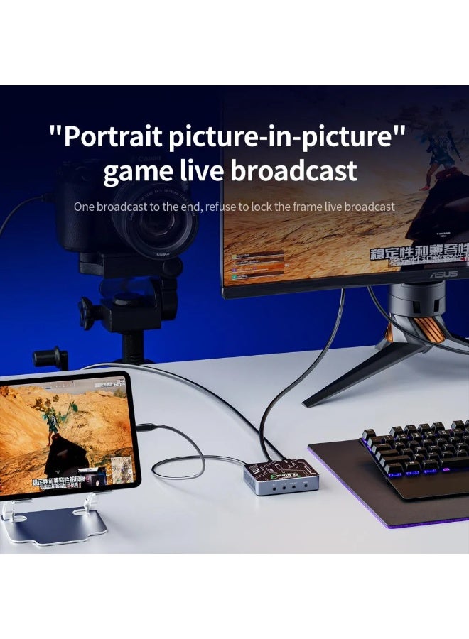 Plextone GC533 PRO Capture Card for 4K Video and Audio Recording for Gaming and Live Streaming Captures Full HD 1080p Video at 60 FPS Type-C 3.1 Port for High Transfer Speed ​​Built-in Cooling Fan Prevents Heat Compatible with OBS, PS5, Switch, PC, Xbox - Image 3