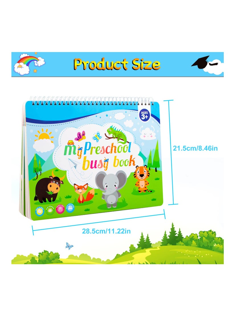 SYOSI Busy Book for Kids, Kids Early Educational Learning Book, 12 Page Toddler Preschool Activity Binder and Early Learning Toys, Montessori Book, Sensory Books for Boys and Girls  - Image 4