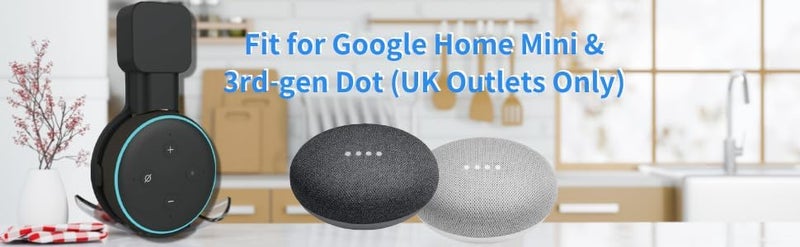 حامل حائط سينترون باللون الأسود مخصص لـ Dot الجيل الثالث وGoogle Mini البريطاني، حامل حائط ذكي لمنزل ذكي لحامل مكبر صوت Dot 3، يبسط وينظف مساحة معيشتك بدون أسلاك فوضوية (أسود) - Image 5