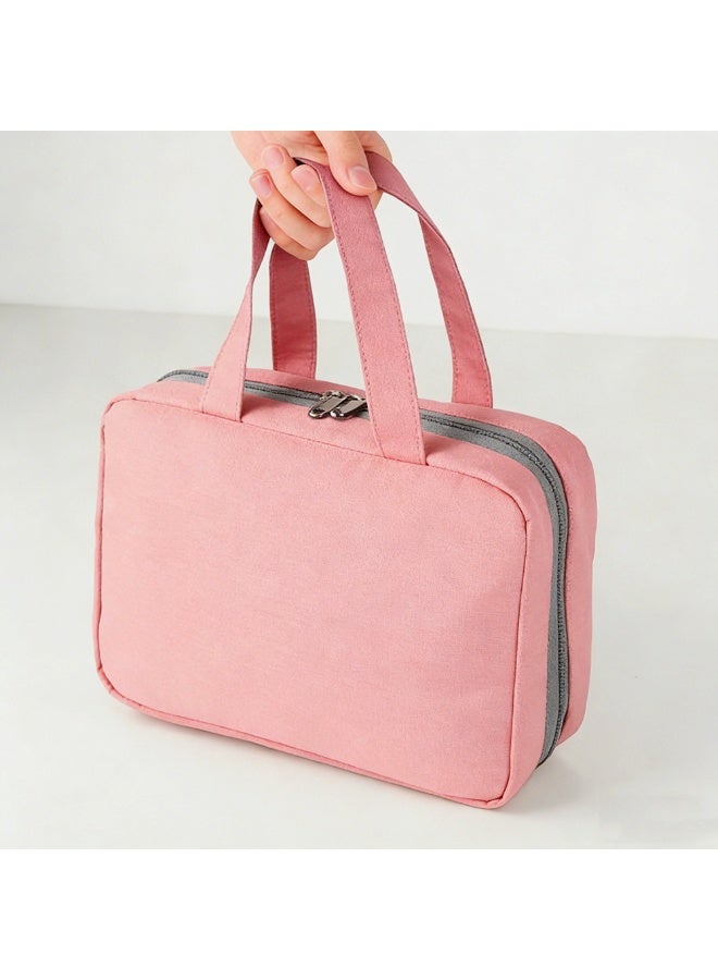 Large Capacity Travel Toiletry Bag with Dry/Wet Separation - Portable, Foldable Makeup Organizer with Zip Closure and Top Handle - Image 2