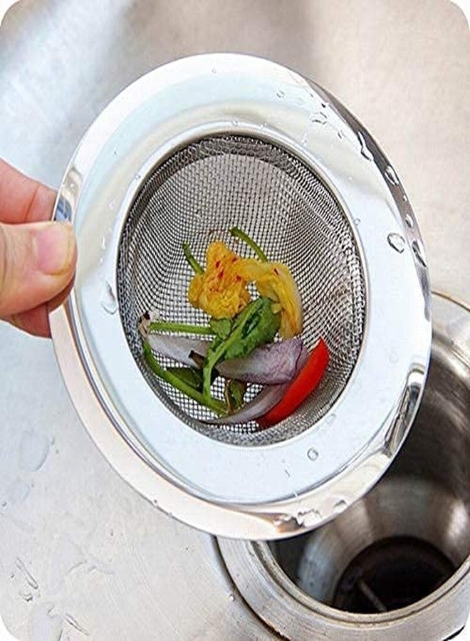 RIOMAX Kitchen Sink Strainer Heavy-Duty Stainless-Steel Drain Basin Basket Filter Stopper Drainer Jali Sink Strainer Plug, 9.5cm, Silver, Small - Image 2