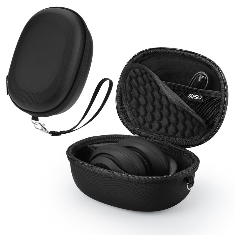 SQERO Case for Beats Studio Pro/Solo 4/Solo 3/Studio3 On-Ear Headphones, Portable Travel Hard Shell Storage Bag (Black) - Image 1