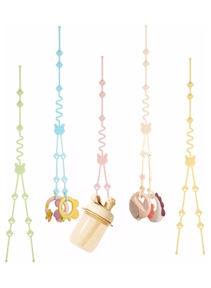 4 قطع من احزمة العاب الاطفال قابلة للتعديل لعربات الاطفال والكرسي العالي ومقعد السيارة وأسرّة الاطفال من ايوانز فايندز، عضاضة متعددة الاستخدامات وحامل العاب للاطفال الصغار، مستلزمات السفر، امنة للغسل - Image 1