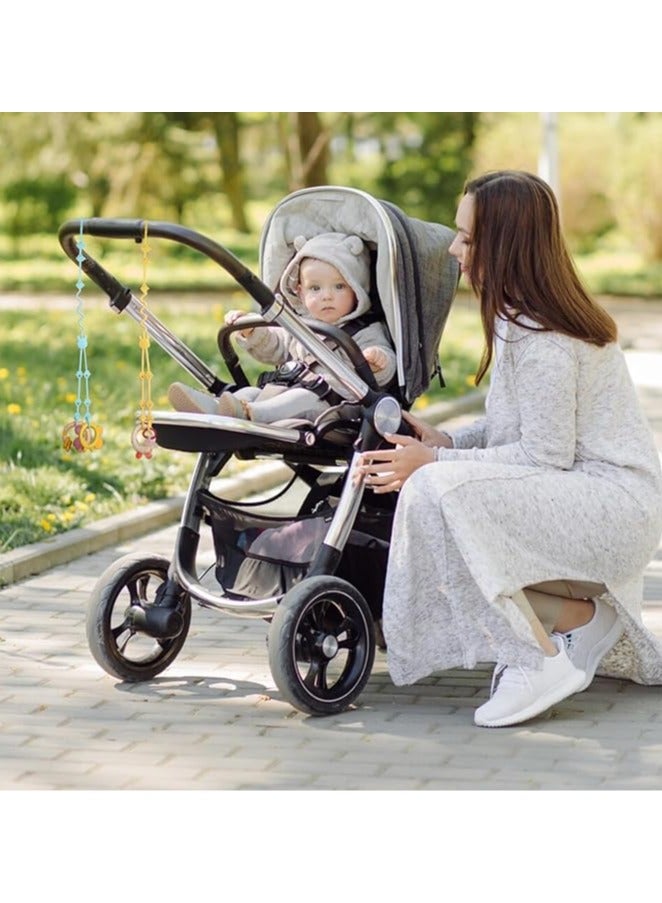 4 قطع من احزمة العاب الاطفال قابلة للتعديل لعربات الاطفال والكرسي العالي ومقعد السيارة وأسرّة الاطفال من ايوانز فايندز، عضاضة متعددة الاستخدامات وحامل العاب للاطفال الصغار، مستلزمات السفر، امنة للغسل - Image 2