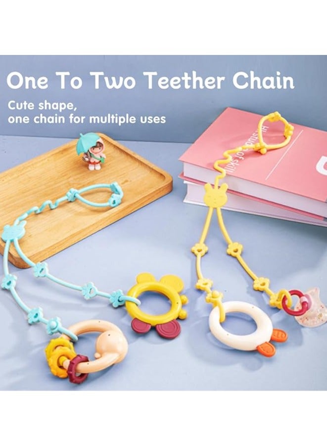 4 قطع من احزمة العاب الاطفال قابلة للتعديل لعربات الاطفال والكرسي العالي ومقعد السيارة وأسرّة الاطفال من ايوانز فايندز، عضاضة متعددة الاستخدامات وحامل العاب للاطفال الصغار، مستلزمات السفر، امنة للغسل - Image 3