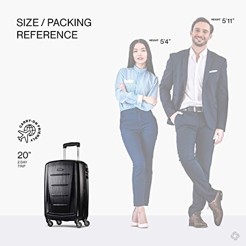 Samsonite Winfield 2 - 20-Inch Hardside Luggage with 360° Spinner Wheels, TSA Lock, Airline Approved - Brushed Anthracite - Image 2