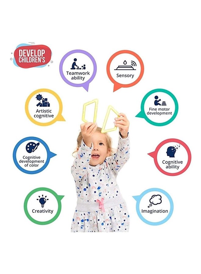 Educational Toy Set of 46 Magnetic Building Blocks with Rounded Edges, Ultrasonic Welding - Image 3