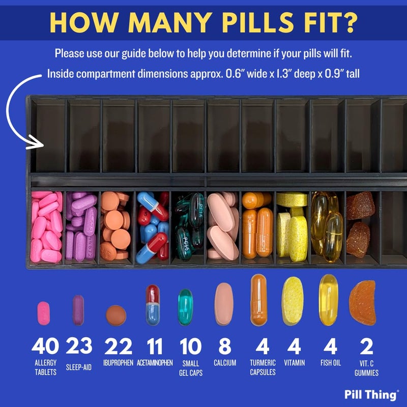 pill thing Once-a Day Monthly Pill Organizer Removable Lid for Easy Loading - Large Compartment Pill Box Medications for Entire Month Plus a Compartment for Extra Pills BPA Free - Image 3