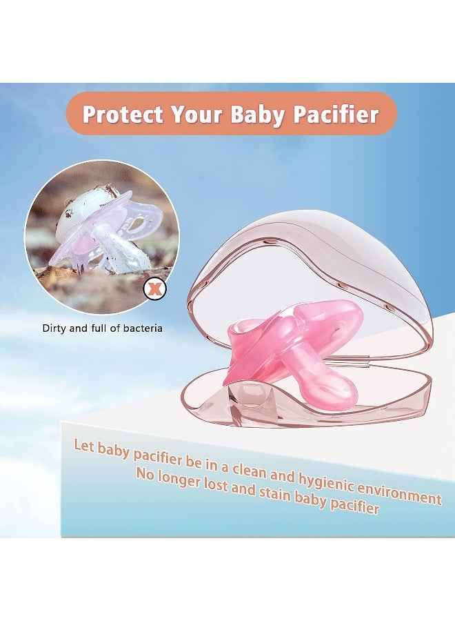 Smlpuame Pacifier Case, 4 Pack BPA Free Pacifier Holder Case, Transparent Container Box for Baby Binky - Image 2