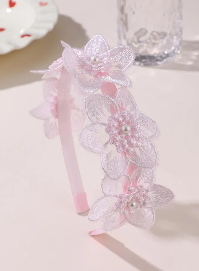 Take Two Pink Flower Embellished Headband