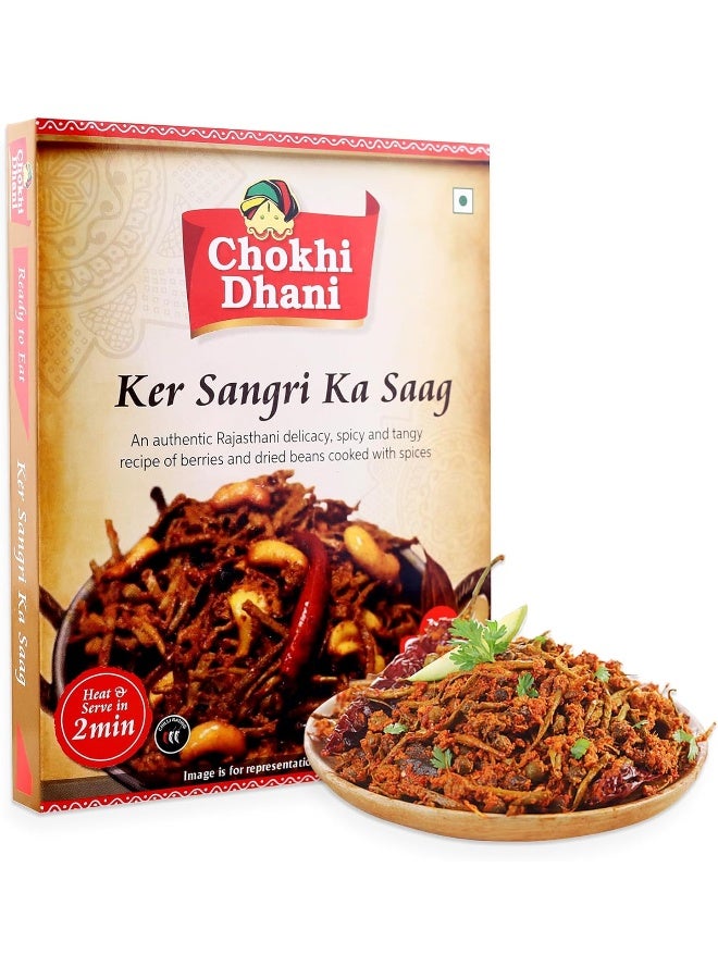 Chokhi Dhani Ker Sangri Ka Saag 300 gm | Ready to Eat Meal | Just Heat & Eat | Microwave | Stove Top or Hot Water | Ready in 2 Minutes - Image 1