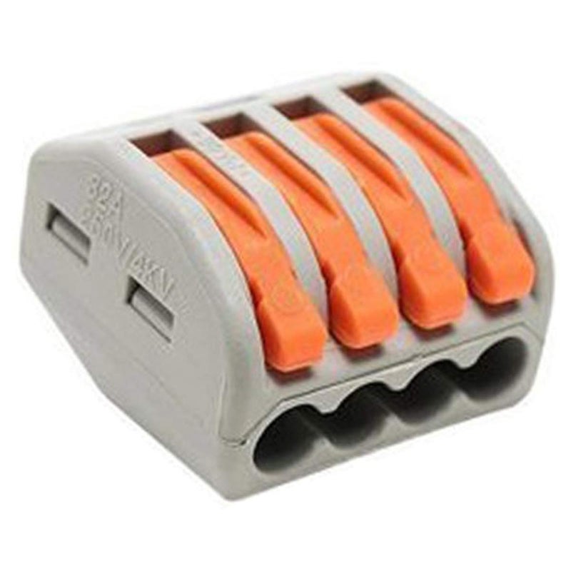 AHBLQD موصلات الأسلاك ذات الرافعة المدمجة موصلات الأسلاك السريعة محطة الاتصال 28-12 AWG PCT-214 4 موصل (50 عبوة) - Image 1