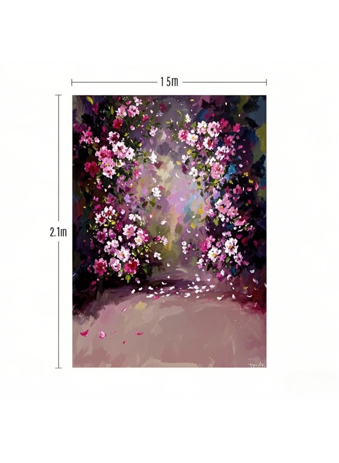 ANDOER 1.5* 2.1m/5* 7ft Flower Wall Photography Background Painting Style Wedding Backdrop Photo Studio Pros - Image 3