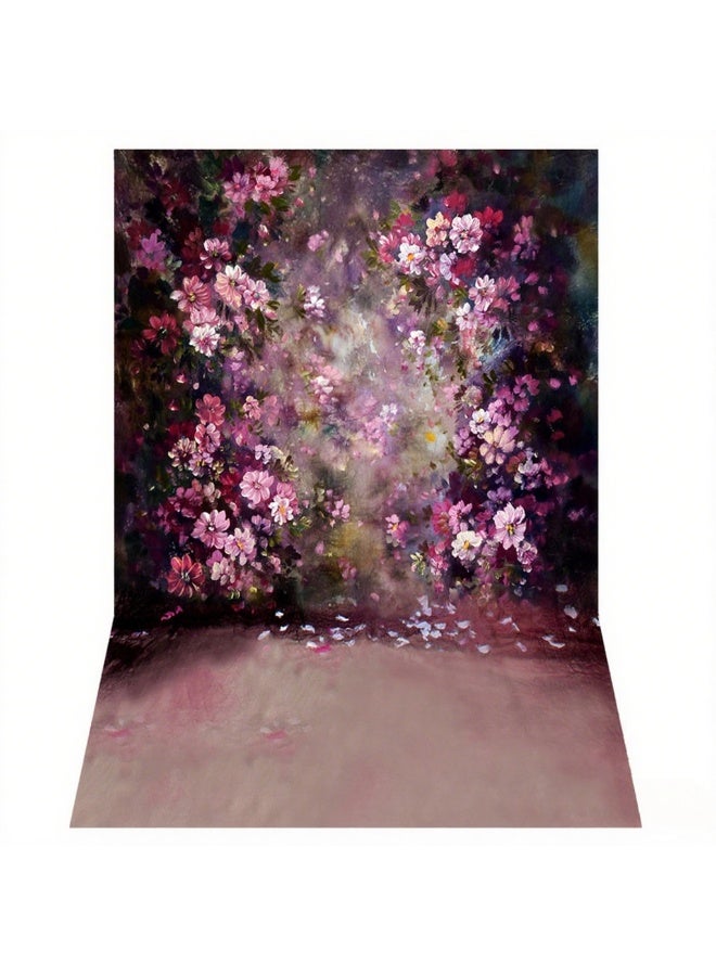 ANDOER 1.5* 2.1m/5* 7ft Flower Wall Photography Background Painting Style Wedding Backdrop Photo Studio Pros - Image 2