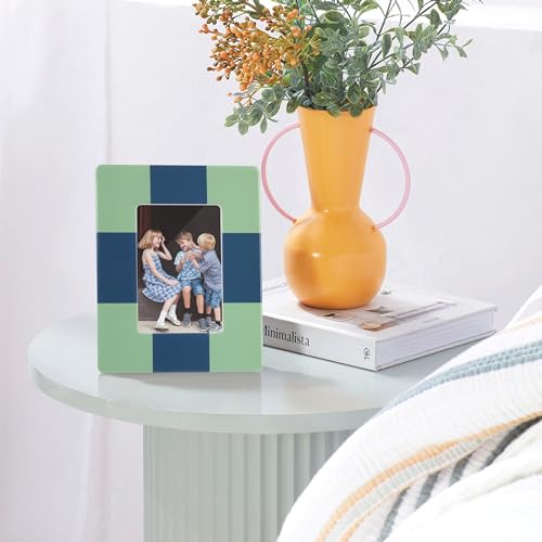 Gurfuy Set of 3 Picture Frame Tabletop - Colored Ceramic Photo Frames Table Top Display 2 of 2x3”, 1 of 3x5” Horizontal Vertical Formats for Home Hotel Decor (Can’t for Wall) Colored B - Image 5