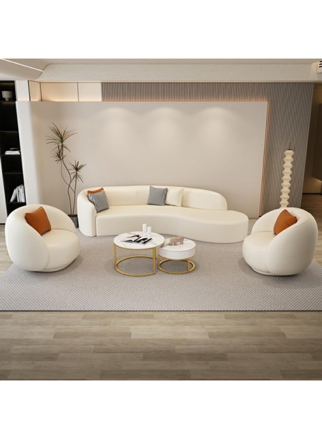 Zayn comforts Modern Beige Leather Sofa With Scratch - Image 4