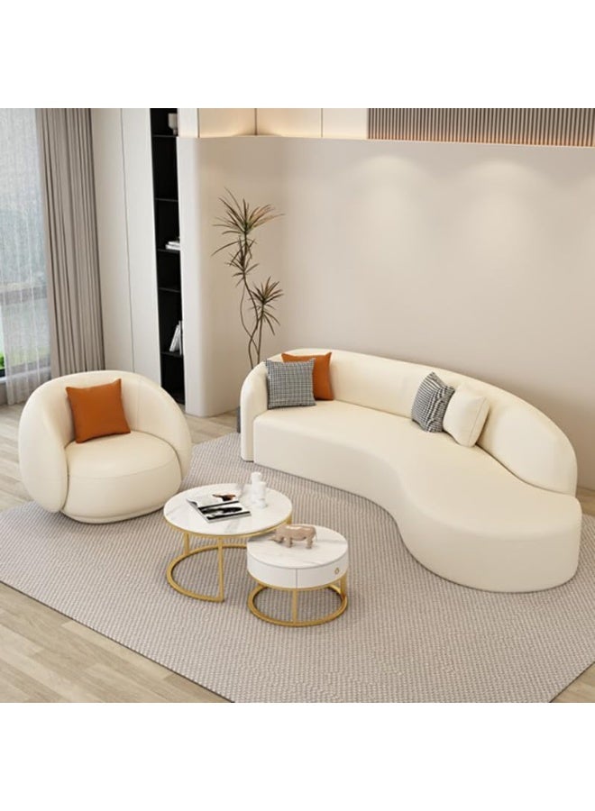 Zayn comforts Modern Beige Leather Sofa With Scratch - Image 2