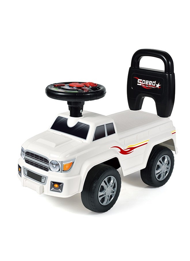 Galaxy Toys - سيارة كروزر للأطفال - تصميم متعدد الوظائف للطرق الوعرة مع أصوات وأضواء تفاعلية، آمنة ودائمة، لعبة دفع للأطفال بعمر 1-3 سنوات | أبيض - Image 1