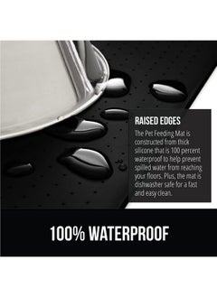 Gorilla Grip 100% Waterproof Raised Edge Bpa Free Silicone Pet Feeding Mat, Dog Cat Food Mats Contain Spills Protects Floors, Placemats For Cats And Dogs Water Bowl, Pets Accessories 16X10, Black  - Image 3