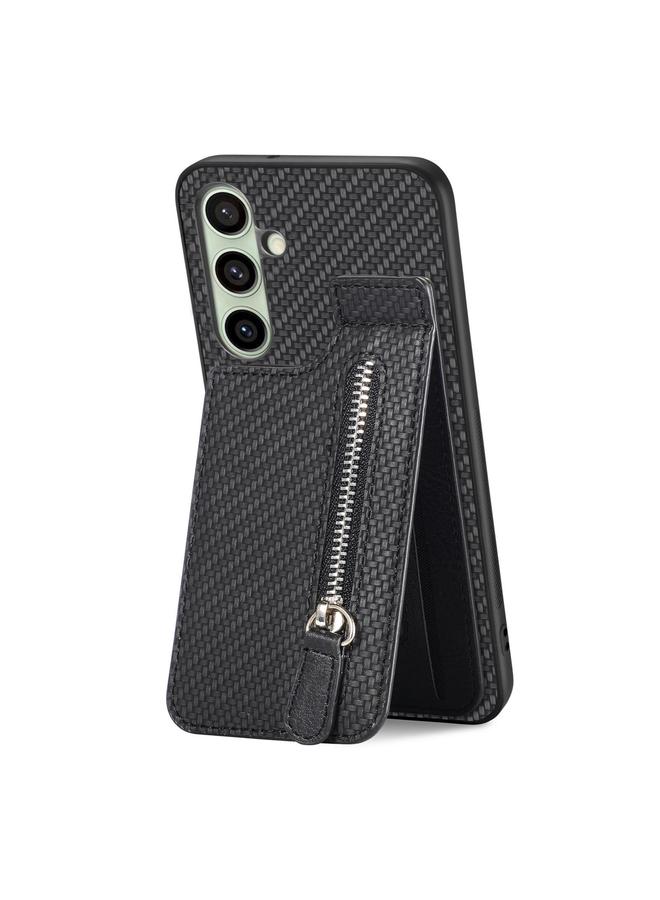 S-TOP Case For Samsung Galaxy A56 5G Carbon Fiber Vertical Flip Zipper Phone Case - Image 3