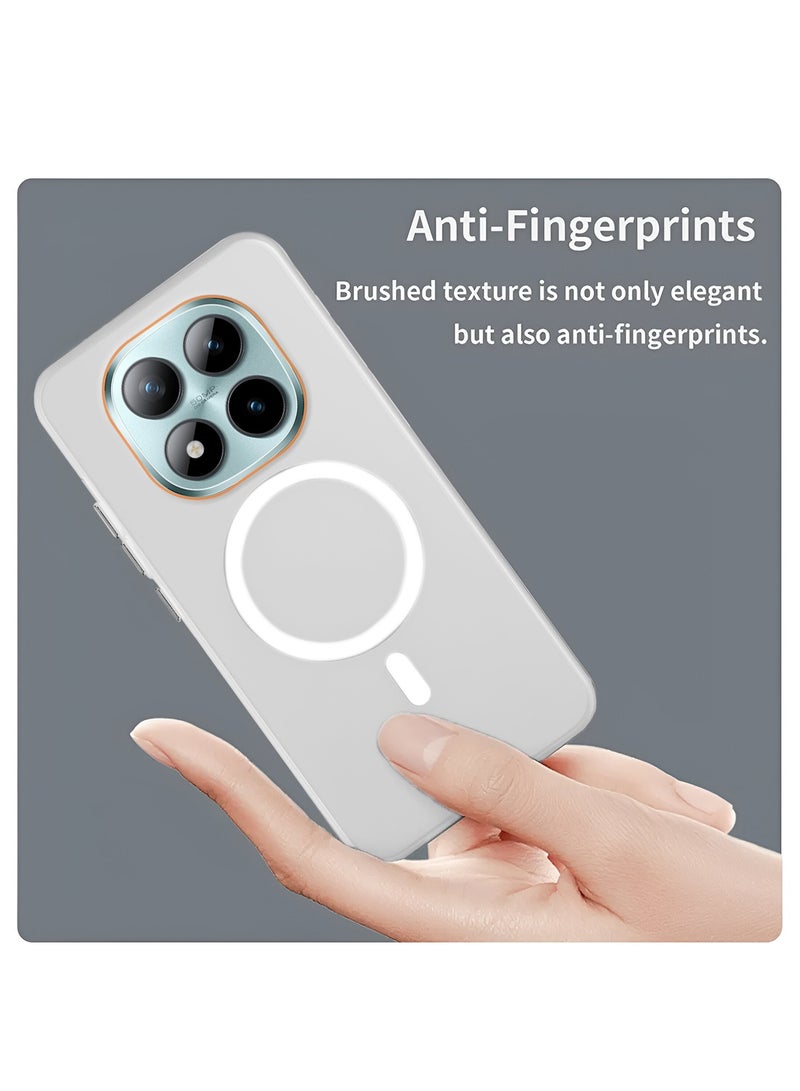 Wtech Xiaomi Redmi Note 15 Pro 5G 2025 Hybrid Translucent Magsafe with Magnetic Charging Raised Camera Lips Elegant Look Case Cover (MCMPMN) - White - Image 4