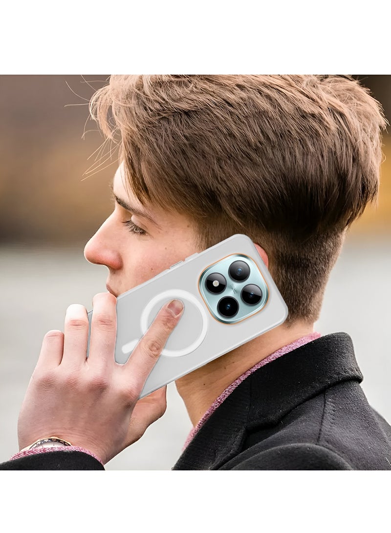 Wtech Xiaomi Redmi Note 15 Pro 5G 2025 Hybrid Translucent Magsafe with Magnetic Charging Raised Camera Lips Elegant Look Case Cover (MCMPMN) - White - Image 5