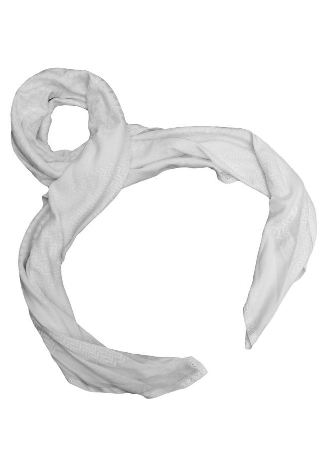 Merewill Cotton Shemagh Tactical Desert Wrap Keffiyeh Head Neck Arab Scarf For Men 49"x49", White, General Size - Image 3