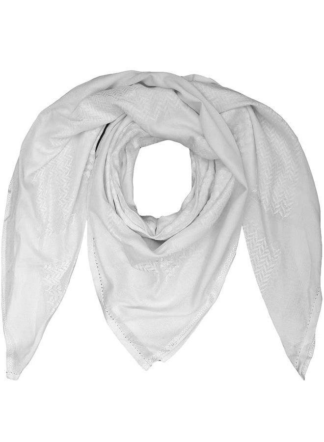 Merewill Cotton Shemagh Tactical Desert Wrap Keffiyeh Head Neck Arab Scarf For Men 49"x49", White, General Size - Image 1