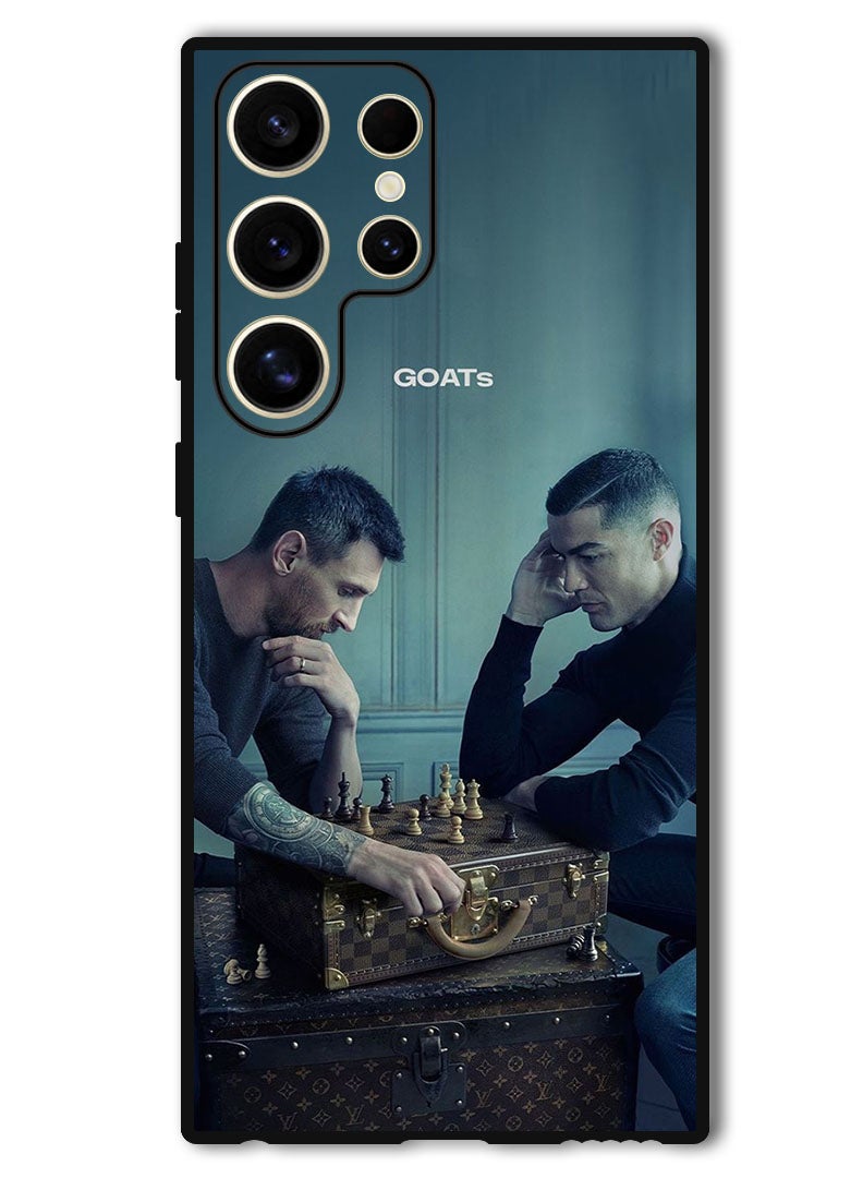Theodor Protective Case Anti Scratch Shock Proof Bumper Cover For Samsung Galaxy S24 Ultra Messi & Ronaldo Chess - Image 1