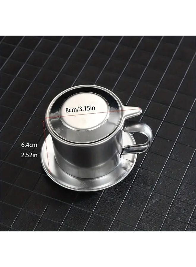 1pc Stainless Steel Vietnamese Coffee Drip Pot Leak Proof Filter Easy To Use Pour Over Coffee Maker For Home Brewing Durable Manual Coffee Tool Ideal Gift For Coffee Lovers On Fathers Day Christmas Summer Holidays - Image 4