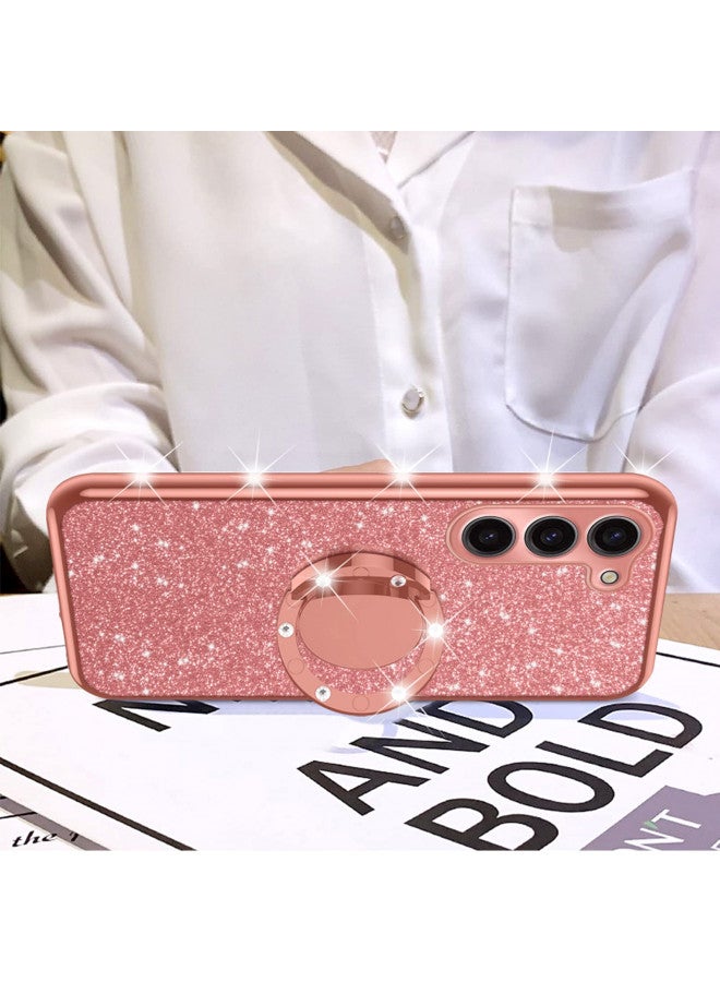 nancheng for Galaxy S23 Case, for Galaxy S23 5G Phone Case Cute Glitter Luxury Girls Women Soft TPU Silicone Clear Cover with Lanyard Ring Stand Bumper Shockproof Full Body Protection Case - Rose Gold - Image 4