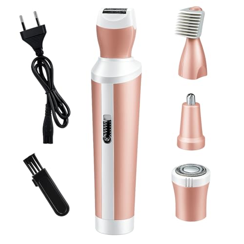 Concepta Hair Removal Machine 4 in 1 | Facial Shaver, Eyebrow Trimmer, Bikini Trimmer & Body Shaver | Hair Removal Machine for Women | Travel-Friendly Grooming Kit (Pink) - Image 1