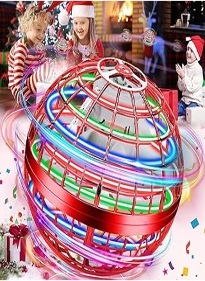 COMFORTNESS - Flying Orb Hover Ball, Galactic Fidget Spinner Flying Orb, Cool Magic Floating Flying Ball Built-in LED Light, Hover Ball 360° Rotating Flying Space Ball for Kids Adults Christmas Birthday Gifts(Red) - Image 1