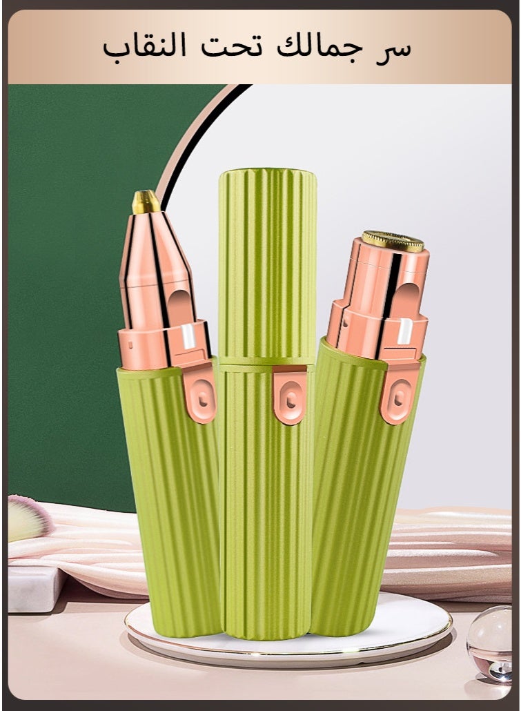 Electric Hair Remover for Women - Painless Facial Epilator & Eyebrow Trimmer, USB Rechargeable with 2 Replacement Heads, Suitable for Lip, Chin, Arms, Full Body Use - Image 1