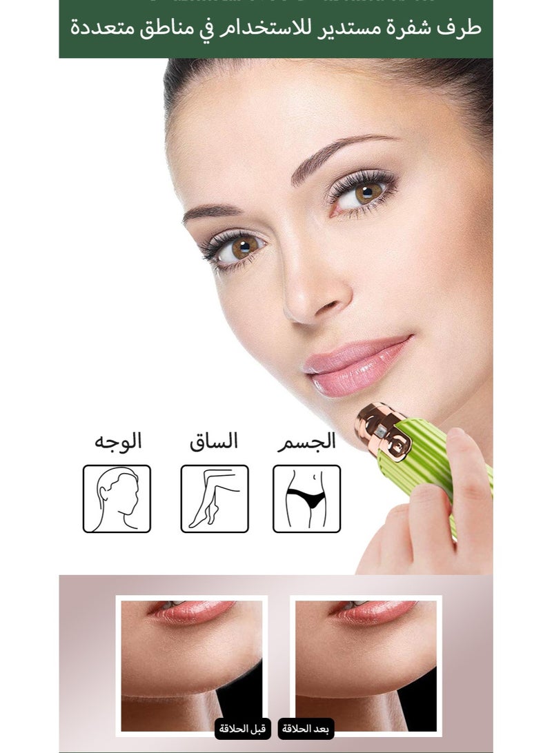 Electric Hair Remover for Women - Painless Facial Epilator & Eyebrow Trimmer, USB Rechargeable with 2 Replacement Heads, Suitable for Lip, Chin, Arms, Full Body Use - Image 3