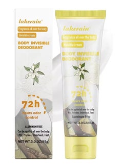lakerain 85g Body Invisible Deodorant Cream Vanilla Floral 72 Hour Odor Control Whole Body Fragrance Deodorant Natural Scented Skin Safe for Armpit Privates and Other Parts Odour Control Cream  - Image 1