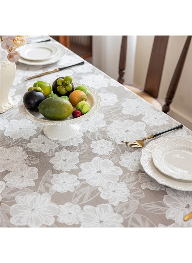 Generic New Lace Tablecloth Tea Table Top Premium Light Luxury Studio Atmosphere Table Cover Camellia (140 * 180cm)  - Image 3