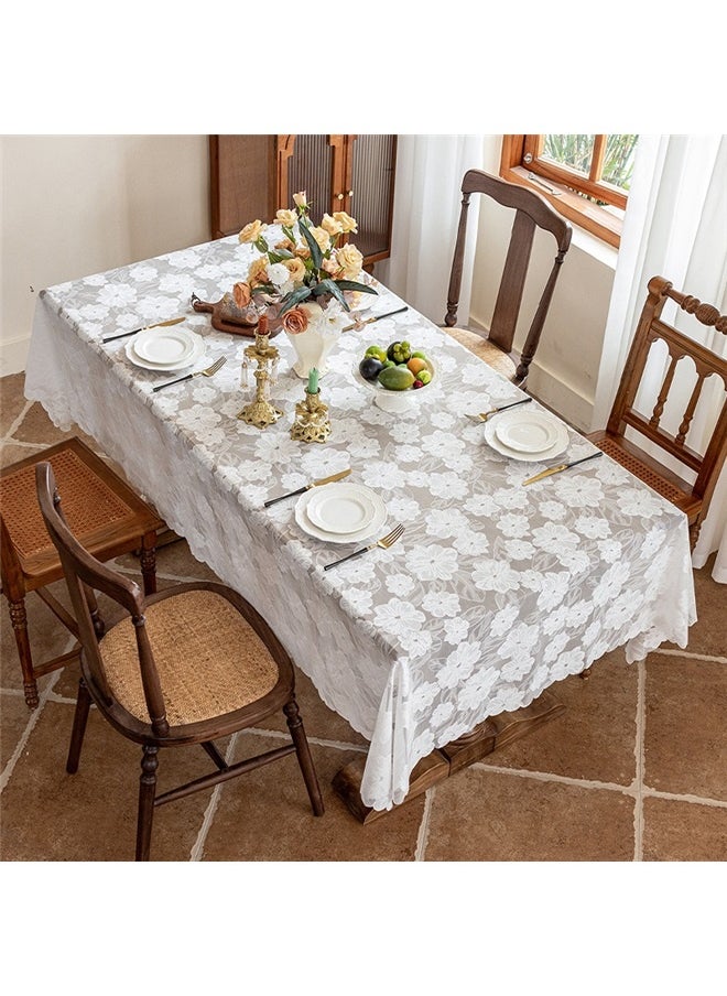 Generic New Lace Tablecloth Tea Table Top Premium Light Luxury Studio Atmosphere Table Cover Camellia (140 * 180cm)  - Image 2