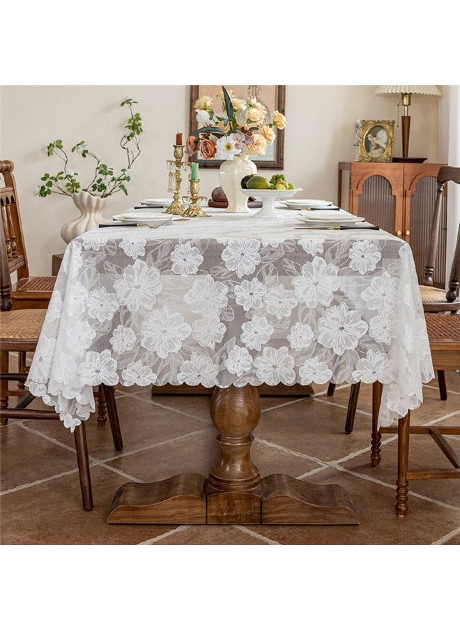 Generic New Lace Tablecloth Tea Table Top Premium Light Luxury Studio Atmosphere Table Cover Camellia (140 * 180cm)  - Image 4