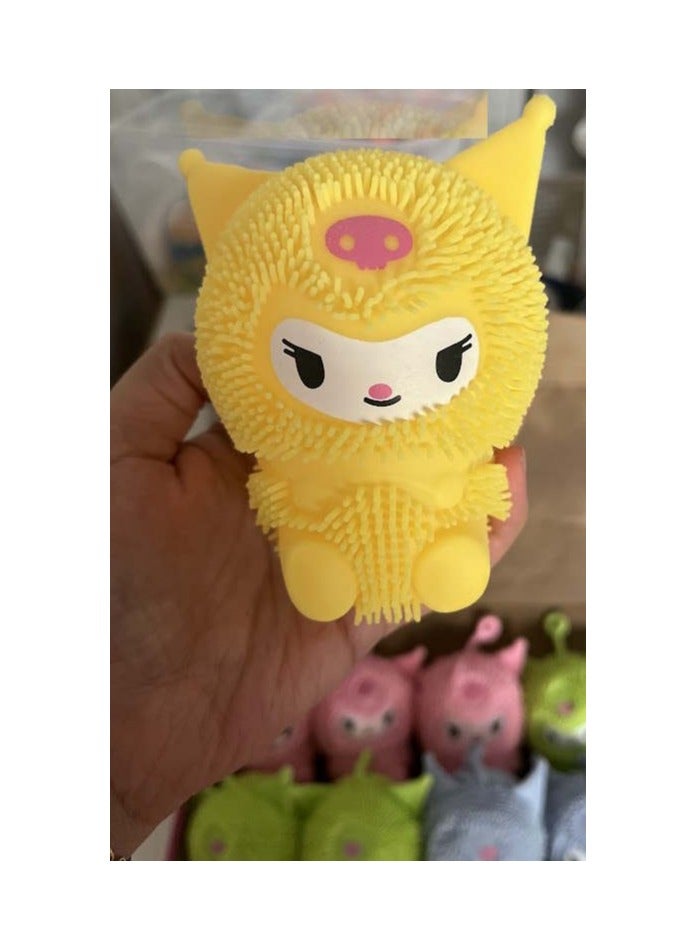 JOLLITY LLC لعبة كيوت كارتون كورومي لتخفيف الضغط مع ضوء LED متوهج، لعبة أنمي قابلة للقرص ببطء، مجموعة هدايا للأطفال 4 قطع - Image 3