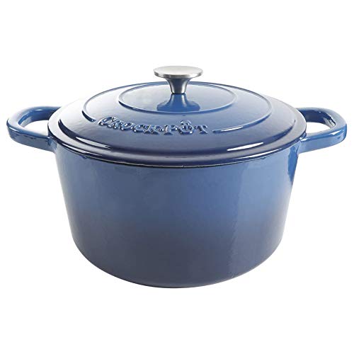 Crock-Pot Artisan Round Enameled Cast Iron Dutch Oven, 7-Quart, Sapphire Blue - Image 1