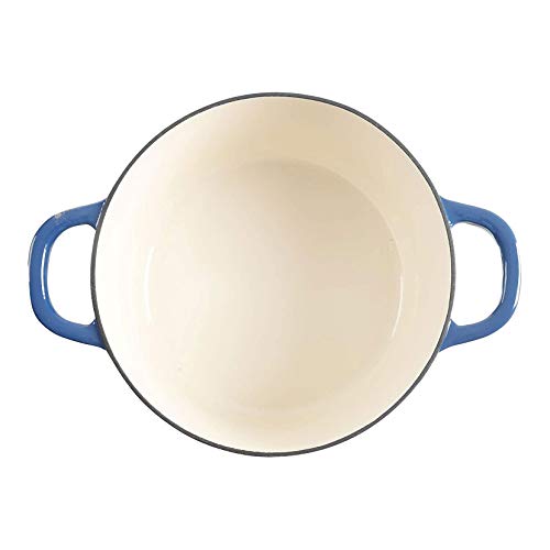 Crock-Pot Artisan Round Enameled Cast Iron Dutch Oven, 7-Quart, Sapphire Blue - Image 4