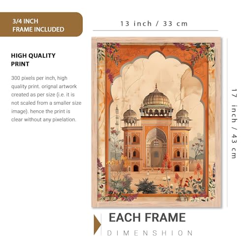kotart - Madhubani Indian Art Wall Décor Paintings | Painting for wall Decoration | Madhubani Art Painting with Frame for Living Room |Traditional Wall Poster With frames set of 6 (13x17 inch, H) - Image 2