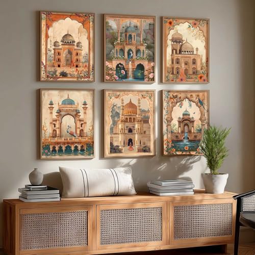 kotart - Madhubani Indian Art Wall Décor Paintings | Painting for wall Decoration | Madhubani Art Painting with Frame for Living Room |Traditional Wall Poster With frames set of 6 (13x17 inch, H) - Image 4