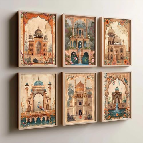 kotart - Madhubani Indian Art Wall Décor Paintings | Painting for wall Decoration | Madhubani Art Painting with Frame for Living Room |Traditional Wall Poster With frames set of 6 (13x17 inch, H) - Image 3