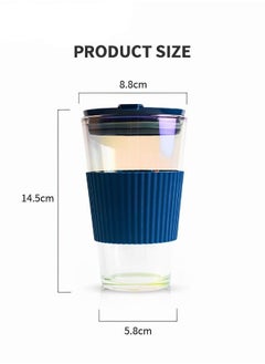 2-Piece Glass Coffee Cup With Straw,Electroplate Portable Water Bottle With Cover,Leak Proof Glass Tumbler To Go With Silicone Sleeve - pzsku/ZBFB6BAF9A8500F7B999AZ/45/_/1705906228/581a715f-3c29-4e68-8744-a072a8ea91ed